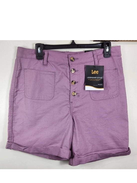 Lee Pants - Lee womens Size 12 Medium Relaxed Fit high rise shorts, dark plum NWT 02